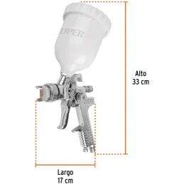Pistolas de Pinturas Gravedad 500ml HVLP T2 mm VM A20-24cm, PIPI-442 Truper 12131 Truper-Pistolas de Pinturas Gravedad 500ml HVL
