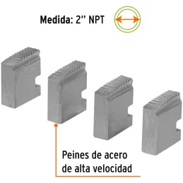 Juego de 4 Peines para Tarrajas 2" para T-852X, Truper 14620 Truper-Juego de 4 Peines para Tarrajas 2" para T-852X, Truper 14620