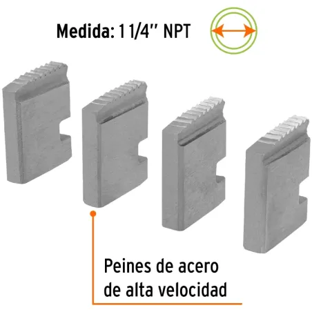 Juego de 4 Peines para Tarrajas 1-1/4" para T-852X, Truper 14617 Truper-Juego de 4 Peines para Tarrajas 1-1/4" para T-852X, Trup