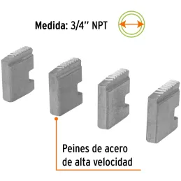 Juego de 4 Peines para Tarrajas 3/4" para T-852X, Truper 14614 Truper-Juego de 4 Peines para Tarrajas 3/4" para T-852X, Truper 1