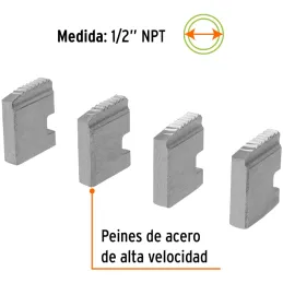 Juego de 4 Peines para Tarrajas 1/2" para T-852X, Truper 14612 Truper-Juego de 4 Peines para Tarrajas 1/2" para T-852X, Truper 1