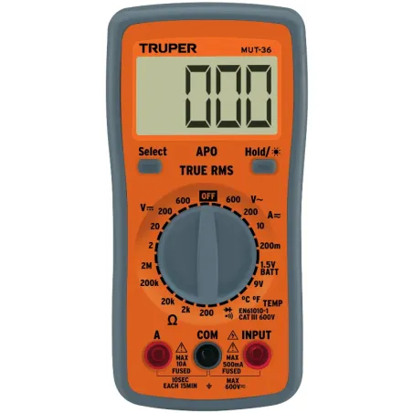 Multitester MUT-36 True RMS 10A UsoGeneral Truper 100360 Truper-Multitester MUT-36 True RMS 10A UsoGeneral Truper 100360 Escala 