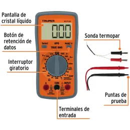 Multitester MUT-36 True RMS 10A UsoGeneral Truper 100360 Truper-Multitester MUT-36 True RMS 10A UsoGeneral Truper 100360 Escala 