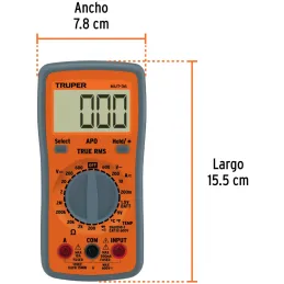 Multitester MUT-36 True RMS 10A UsoGeneral Truper 100360 Truper-Multitester MUT-36 True RMS 10A UsoGeneral Truper 100360 Escala 