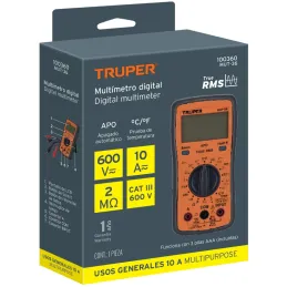 Multitester MUT-36 True RMS 10A UsoGeneral Truper 100360 Truper-Multitester MUT-36 True RMS 10A UsoGeneral Truper 100360 Escala 