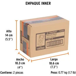 Multitester MUT-36 True RMS 10A UsoGeneral Truper 100360 Truper-Multitester MUT-36 True RMS 10A UsoGeneral Truper 100360 Escala 