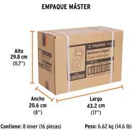 Multitester MUT-36 True RMS 10A UsoGeneral Truper 100360 Truper-Multitester MUT-36 True RMS 10A UsoGeneral Truper 100360 Escala 