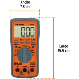 Multitester Digital Profesional MUT-50A True RMS 10A Truper 100361 Truper-Multitester Digital Profesional MUT-50A True RMS 10A T