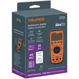 Multitester Digital Profesional NCV MUT-60A True RMS 10A Truper 100362 Truper-Multitester Digital Profesional NCV MUT-60A True R