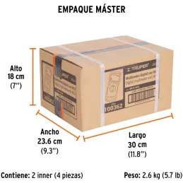 Multitester Digital Profesional NCV MUT-60A True RMS 10A Truper 100362 Truper-Multitester Digital Profesional NCV MUT-60A True R