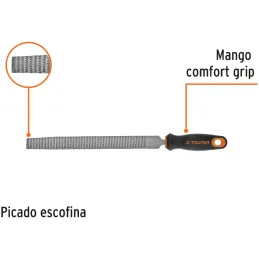 Limas Escofinas Bastarda 10" x15/16x3/8" MComfortGrip, Truper 11246 Truper-Limas Escofinas Bastarda 10" x15/16x3/8" MComfortGrip