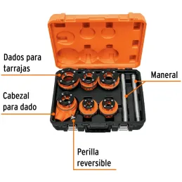 Juegos de Tarrajas para Tubos 7 Piezas HSS 1/2-2NPT, Truper 15721 Truper-Juegos de Tarrajas para Tubos 7 Piezas HSS 1/2-2NPT, Tr