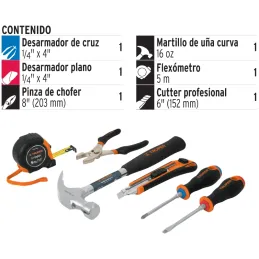Juegos de Herramientas 6 Piezas Caseras Truper 14651 Truper-Juegos de Herramientas 6 Piezas Caseras Truper 14651 Flexómetro con 