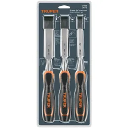 Juego de Formones 3 Piezas x100mm ComfortGrip, Truper 17759 Truper-Juego de Formones 3 Piezas x100mm ComfortGrip, Truper 17759 F