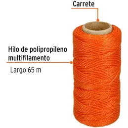 Hilos para albañil 65m 3Cabos ColorNaranja, Truper 14051 Truper-Hilos para albañil 65m 3Cabos ColorNaranja, Truper 14051 Hilo de