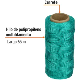 Hilos para albañil 65m 3Cabos ColorVerde, Truper 14049 Truper-Hilos para albañil 65m 3Cabos ColorVerde, Truper 14049 Hilo de pol