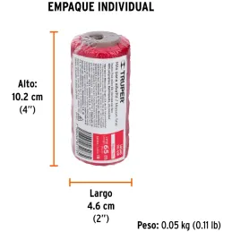 Hilos para albañil 65m 3Cabos ColorRojo, Truper 14046 Truper-Hilos para albañil 65m 3Cabos ColorRojo, Truper 14046 Hilo de polip