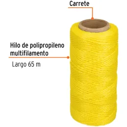 Hilos para albañil 65m 3Cabos ColorAmarillo, Truper 14045 Truper-Hilos para albañil 65m 3Cabos ColorAmarillo, Truper 14045 Hilo 