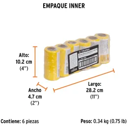 Hilos para albañil 65m 3Cabos ColorAmarillo, Truper 14045 Truper-Hilos para albañil 65m 3Cabos ColorAmarillo, Truper 14045 Hilo 