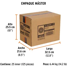 Discos de Lija 7" G80 RespaldoFibra 5Piezas D7/8 OAluminio, Truper 100162 Truper-Discos de Lija 7" G80 RespaldoFibra 5Piezas D7/
