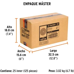 Discos de Lija 4-1/2" G50 RespaldoFibra 5Piezas D7/8 OAluminio, Truper 100126 Truper-Discos de Lija 4-1/2" G50 RespaldoFibra 5Pi