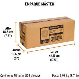 Discos de Lija 4-1/2" G24 RespaldoFibra 5Piezas D7/8 OAluminio, Truper 100124 Truper-Discos de Lija 4-1/2" G24 RespaldoFibra 5Pi