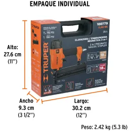 Clavadoras y Engrapadoras Neumaticas Calibre 18 E/14, Truper 100779 Truper-Clavadoras y Engrapadoras Neumaticas Calibre 18 E/14,