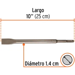 Cinceles SDS Plus Plano Delgado 3/4" x25cm AC para RotoMartillos, Truper 12096 Truper-Cinceles SDS Plus Plano Delgado 3/4" x25cm