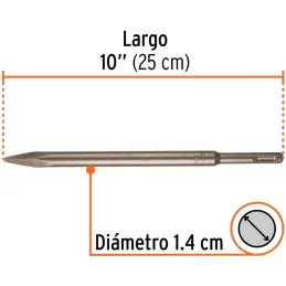 Cinceles SDS Plus Punta 25cm AC para RotoMartillos, Truper 12095 Truper-Cinceles SDS Plus Punta 25cm AC para RotoMartillos, Trup