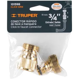 Conectores Rapidos Sistema Click E3/4 2Piezas, Truper 101598 Truper-Conectores Rapidos Sistema Click E3/4 2Piezas, Truper 101598
