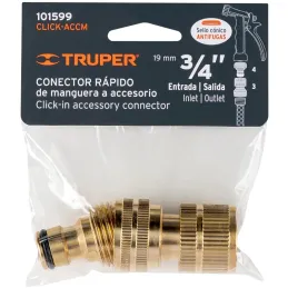 Conectores Rapidos Sistema Click E3/4 2Piezas, Truper 101599 Truper-Conectores Rapidos Sistema Click E3/4 2Piezas, Truper 101599