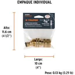 Conectores Rapidos Sistema Click E3/4 2Piezas, Truper 101599 Truper-Conectores Rapidos Sistema Click E3/4 2Piezas, Truper 101599