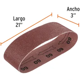 Lijas de Banda G60 3x21" x5u OAluminio Truper 15797 Truper-Lijas de Banda G60 3x21" x5u OAluminio Truper 15797 Fabricado en óxid