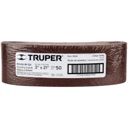 Lijas de Banda G50 3x21" x5u OAluminio Truper 15796 Truper-Lijas de Banda G50 3x21" x5u OAluminio Truper 15796 Fabricado en óxid