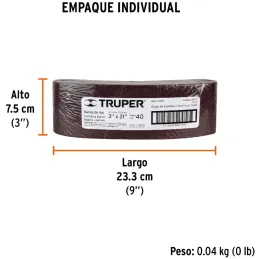 Lijas de Banda G40 3x21" x5u OAluminio Truper 15777 Truper-Lijas de Banda G40 3x21" x5u OAluminio Truper 15777 Fabricado en óxid