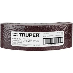 Lijas de Banda G36 3x21" x5u OAluminio Truper 15775 Truper-Lijas de Banda G36 3x21" x5u OAluminio Truper 15775 Fabricado en óxid