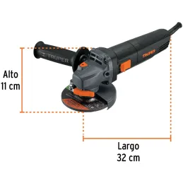Amoladora 4-1/2 850W Industrial M14 Ergonomico, Truper 100755 Truper-Amoladora 4-1/2 850W Industrial M14 Ergonomico, Truper 1007
