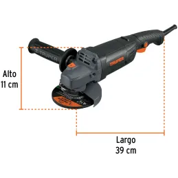 Amoladora 4-1/2 1250W Industrial M14 Ergonomico, Truper 100756 Truper-Amoladora 4-1/2 1250W Industrial M14 Ergonomico, Truper 10