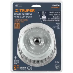 Cardas Copa 5" Trenzado Grueso MultiRosca Truper 100856 Truper-Cardas Copa 5" Trenzado Grueso MultiRosca Truper 100856 Fabricada