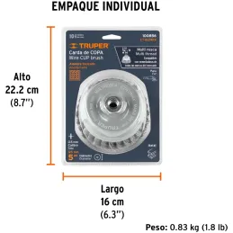 Cardas Copa 5" Trenzado Grueso MultiRosca Truper 100856 Truper-Cardas Copa 5" Trenzado Grueso MultiRosca Truper 100856 Fabricada