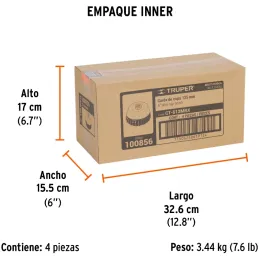 Cardas Copa 5" Trenzado Grueso MultiRosca Truper 100856 Truper-Cardas Copa 5" Trenzado Grueso MultiRosca Truper 100856 Fabricada