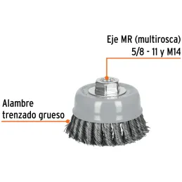 Cardas Copa 4" Trenzado Grueso MultiRosca Truper 100855 Truper-Cardas Copa 4" Trenzado Grueso MultiRosca Truper 100855 Fabricada