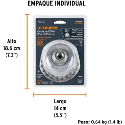 Cardas Copa 4" Trenzado Grueso MultiRosca Truper 100855 Truper-Cardas Copa 4" Trenzado Grueso MultiRosca Truper 100855 Fabricada
