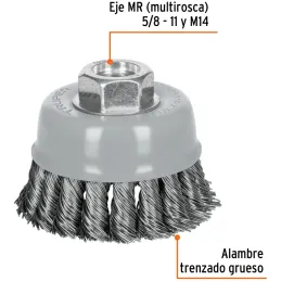Cardas Copa 3" Trenzado Grueso MultiRosca, Truper 100854 Truper-Cardas Copa 3" Trenzado Grueso MultiRosca, Truper 100854 Fabrica