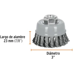 Cardas Copa 3" Trenzado Grueso MultiRosca, Truper 100854 Truper-Cardas Copa 3" Trenzado Grueso MultiRosca, Truper 100854 Fabrica