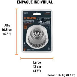 Cardas Copa 3" Trenzado Grueso MultiRosca, Truper 100854 Truper-Cardas Copa 3" Trenzado Grueso MultiRosca, Truper 100854 Fabrica