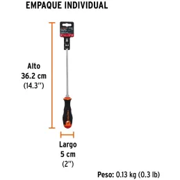 Desarmador Plano Bhex 1/4" x8" ComfortGrip Truper 100833 Truper-Desarmador Plano Bhex 1/4" x8" ComfortGrip Truper 100833 Barra h