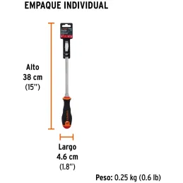 Desarmador Plano Bhex 3/8" x8" ComfortGrip Truper 100834 Truper-Desarmador Plano Bhex 3/8" x8" ComfortGrip Truper 100834 Barra h