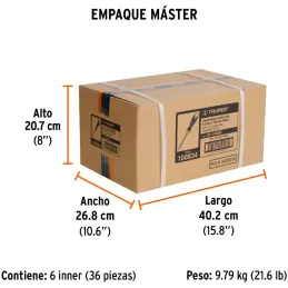 Desarmador Plano Bhex 3/8" x8" ComfortGrip Truper 100834 Truper-Desarmador Plano Bhex 3/8" x8" ComfortGrip Truper 100834 Barra h