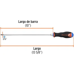 Desarmador Estrella BHex 3/16" x10" ComfortGrip Truper 100837 Truper-Desarmador Estrella BHex 3/16" x10" ComfortGrip Truper 1008